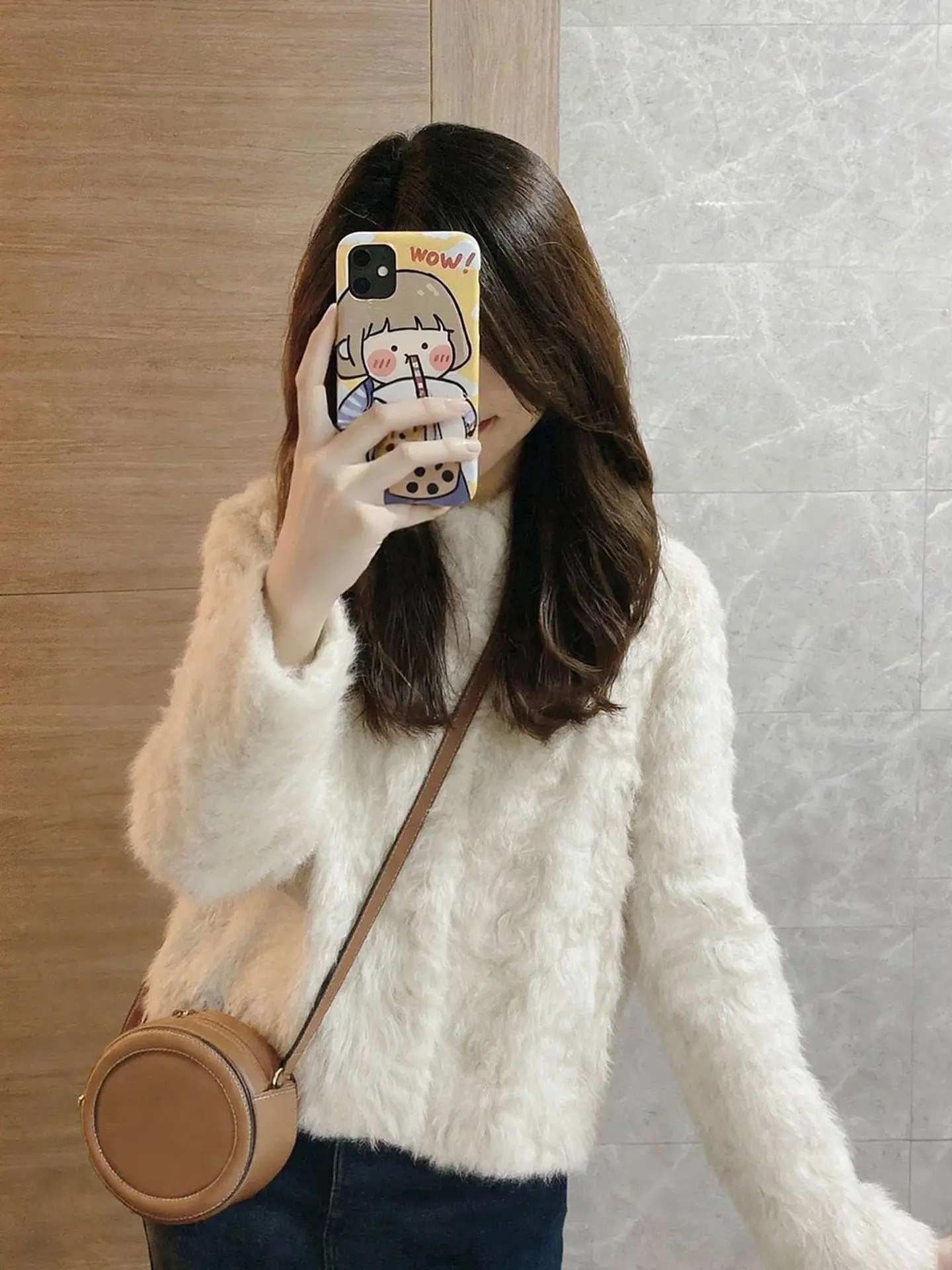 

Корейская пушистая верхняя одежда Lazy Faion, универсальное зимнее новое поступление, универсальный топ премиум-класса для снижения возраста