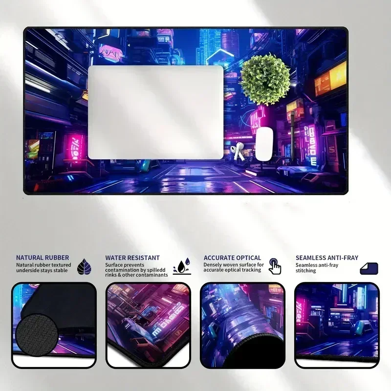 Hd impressão pintado jogo residente mal guarda-chuva mouse pad impermeável borracha de grandes dimensões antiderrapante teclado almofada borda bloqueada