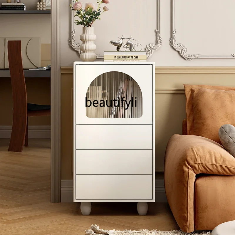 07 خزانة ذات أدراج على الطراز الكريمي الفرنسي ثلاثة أربعة خمسة خزانة ذات أدراج خزانة صغيرة حديثة وبسيطة