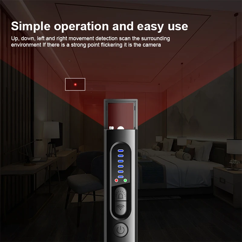 Detector de câmera escondida, Lente Pinhole Detectar Gadget, Proteção de Segurança Anti-Peeping, Scanner Anti-Spy, Novo