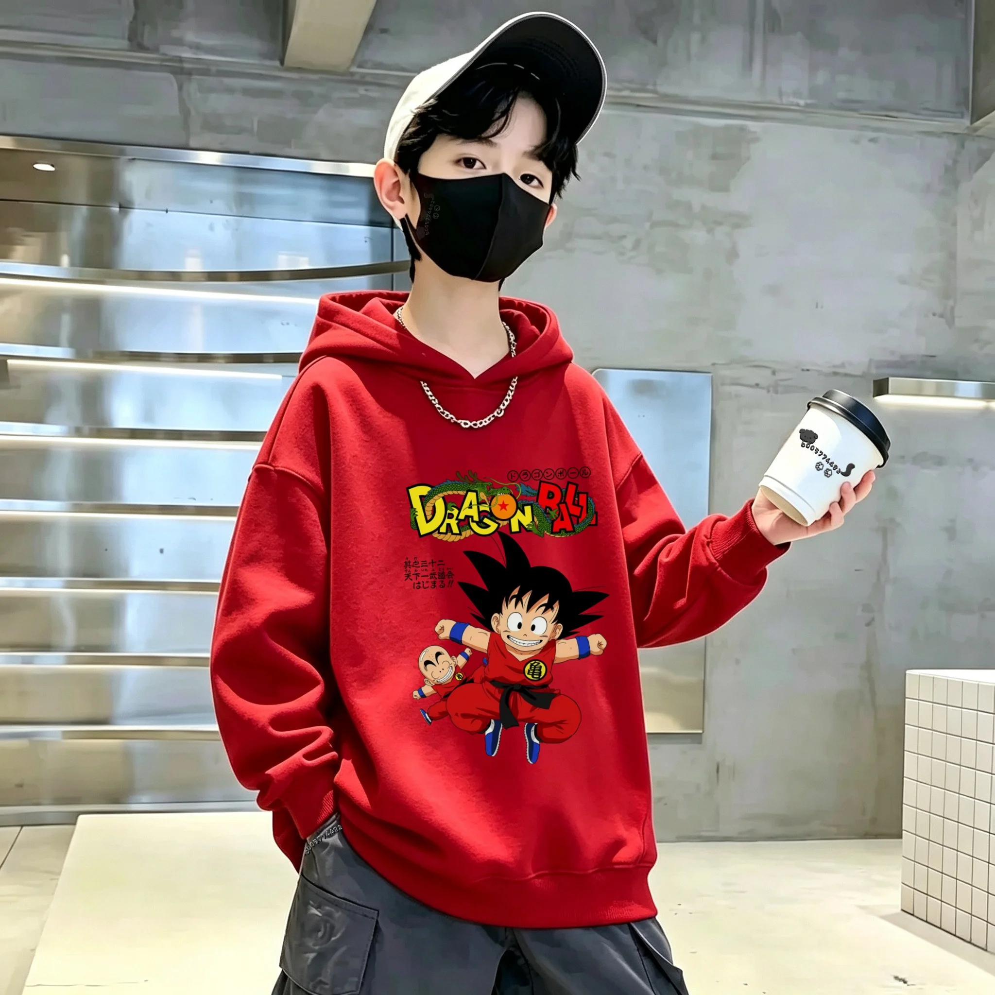 Best-selling children's casual hooded shirt, cute Monkey King, Cling, 