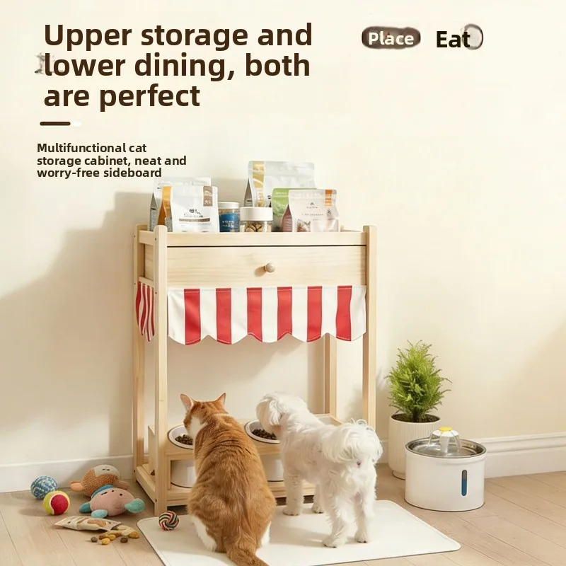 Cat canteen cat bowl dog bowl pet food basin, shared furniture locker for people and pets