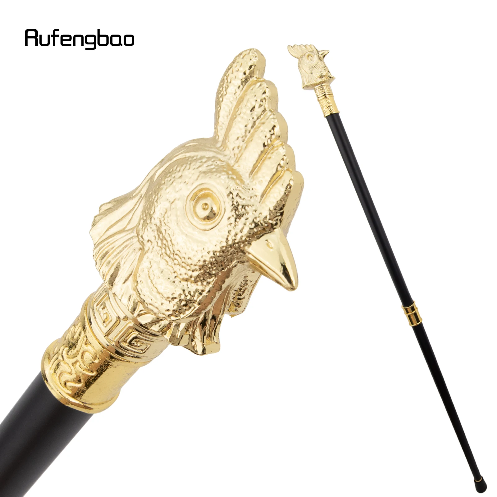 

Golden Chicken Rooster Head Animal Fashion Walking Stick Decorative Cospaly Vintage Party Fashionable Walking Cane Crosier 93cm