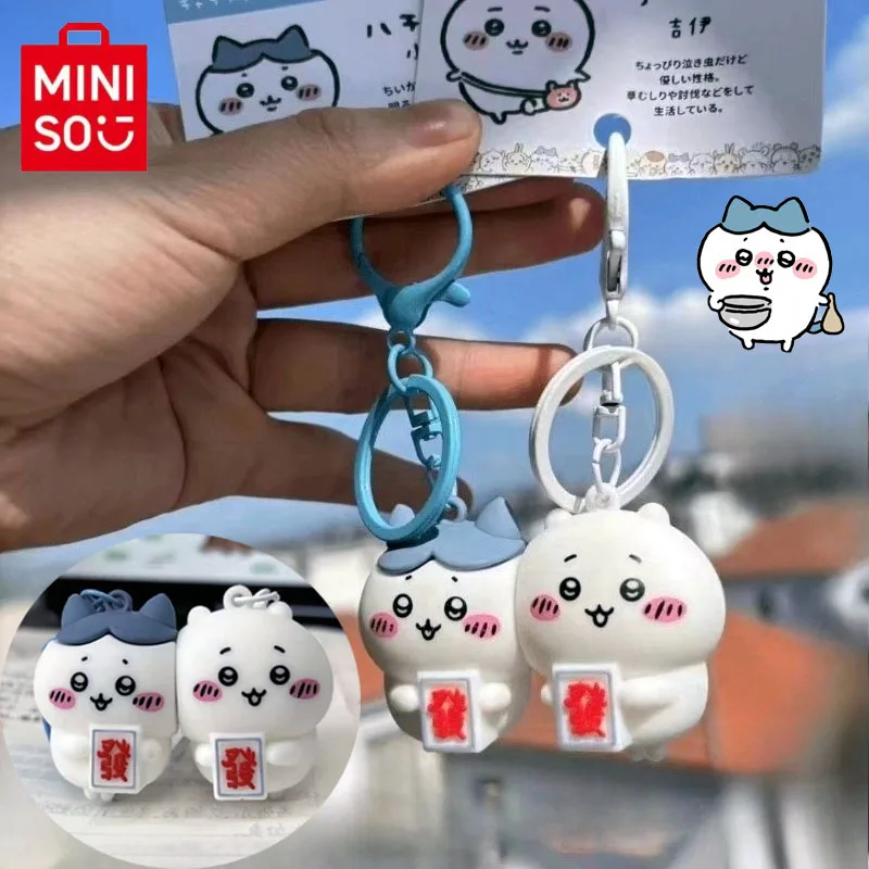 Chiikawa Hachiware Couples Magnetic Keychains Set Anime Cute Keyring Charms for Lovers Schoolbag Jewelry Pendant Gift Ornaments