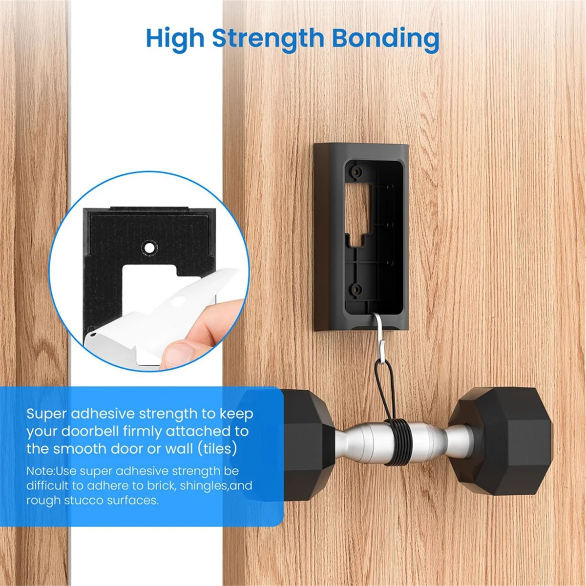 

A04R-Противоугонное клейкое крепление для дверного звонка без сверления для видеодомофона RlNG 3/3 Plus/4, для дверного звонка с аккумулятором Plus/Pro