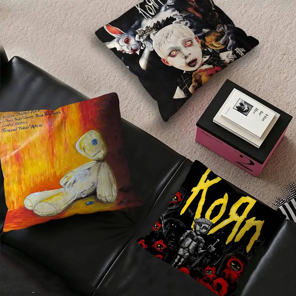 Metal Rock Band K-Korn Pillow Gift Home Office Decoration Bedroom Sofa Car Cushion Cover case 45x45