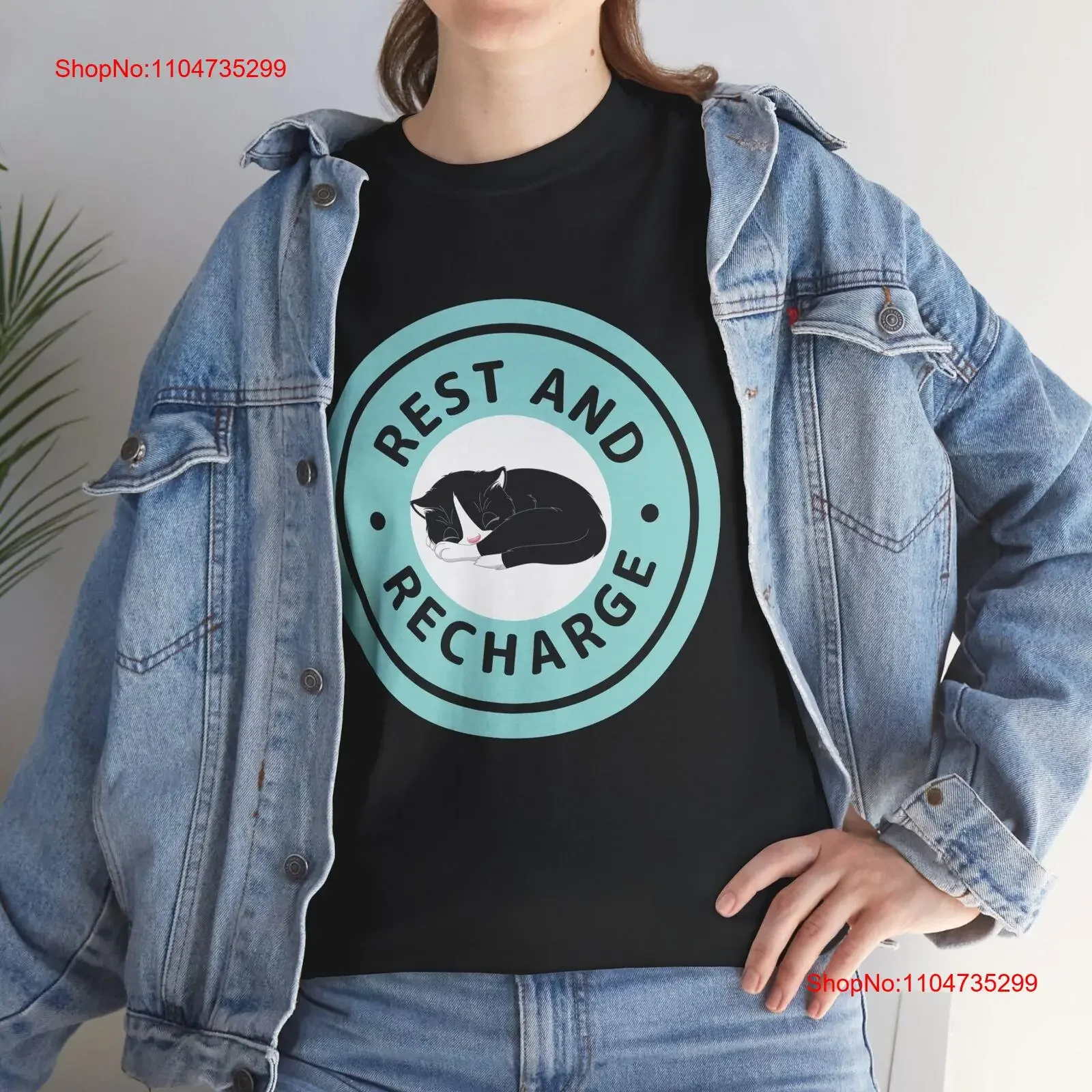 Camiseta blanca y negra de descanso y recarga para amantes de los gatos Purrfect, vintage, lavada, versátil, informal, ligeramente suave y cómoda