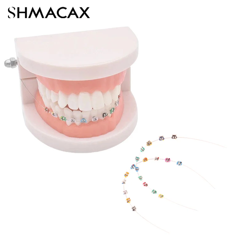 

1 Pair Temporary Tooth Decoration With Metal Wires Colorful Metal Bracket And Orthodontic Ligature Ties Dental Decorations