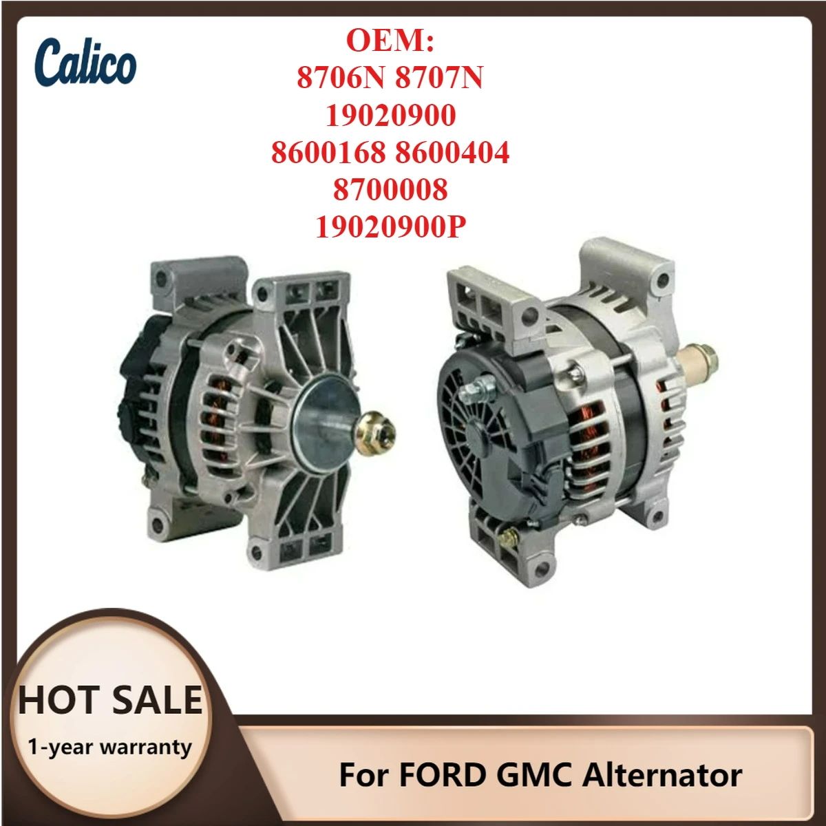 

Высокоэффективный генератор для FORD GMC (8706N, 8707N, 19020900, 8600168, 8600404, 8700008, 19020900P)