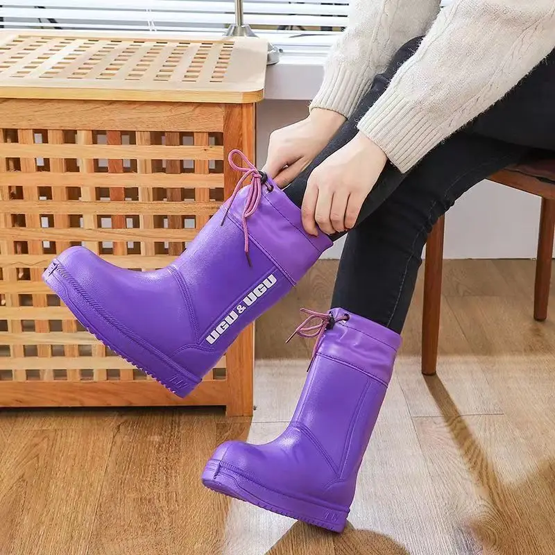 2023 boots Winter warm outdoor waterproof snow boots non-slip flat thickened middle cotton-padded shoes with velvet cotton boot