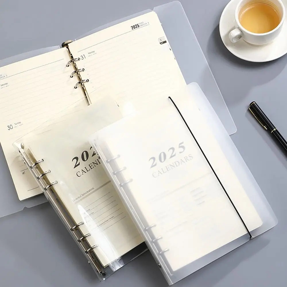 Minimalist A6 2025 Agenda Book English with Calendar Loose-leaf Notebook To Do List Daily Weekly Monthly Planner School Office