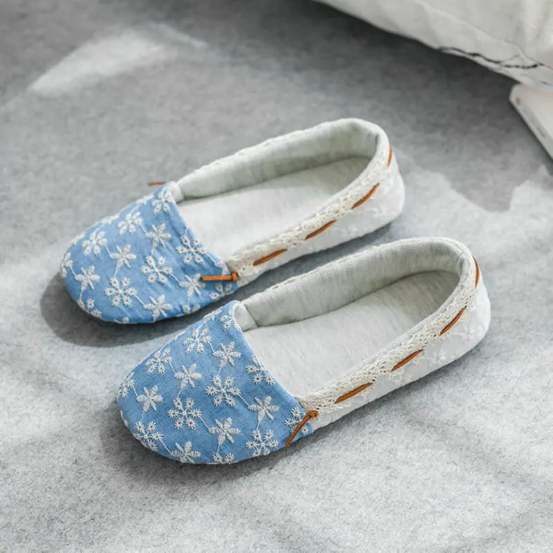 Summer New Fashion Thin Bag with Soft Bottom Breathable Indoor Home Cotton slippers Women's Spring Non-Slip Female Shoes