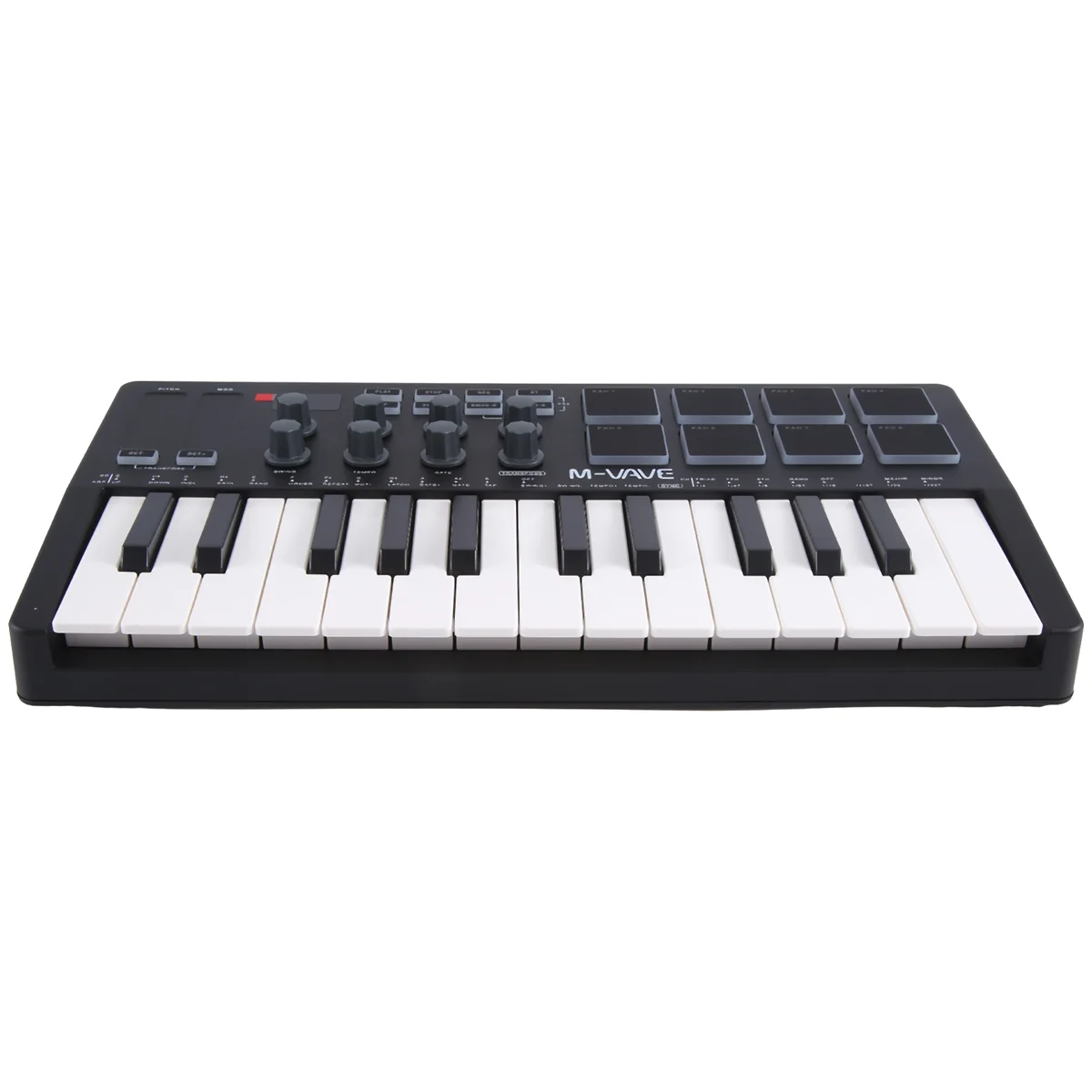 AT53 MIDI Controlador de teclado MIDI USB de 25 teclas Teclado arreglador portátil Rgb Pad Teclado controlador USB Midi Negro + Blanco