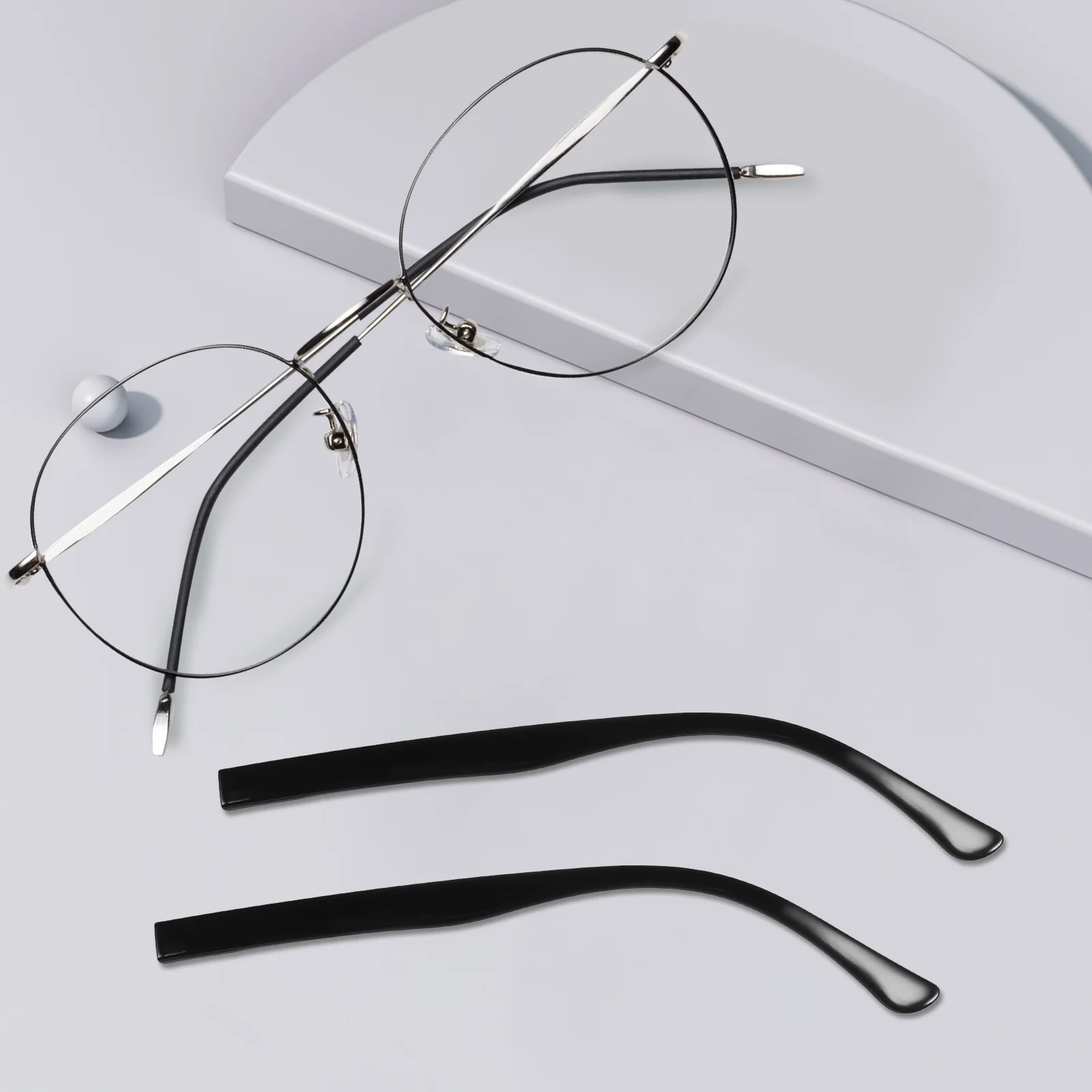 

1Pair Eyeglasses Arms Replacement Metal Frame Temple Legs Universal Fit for Glasses Repair Kit Scratch Resistant Strong