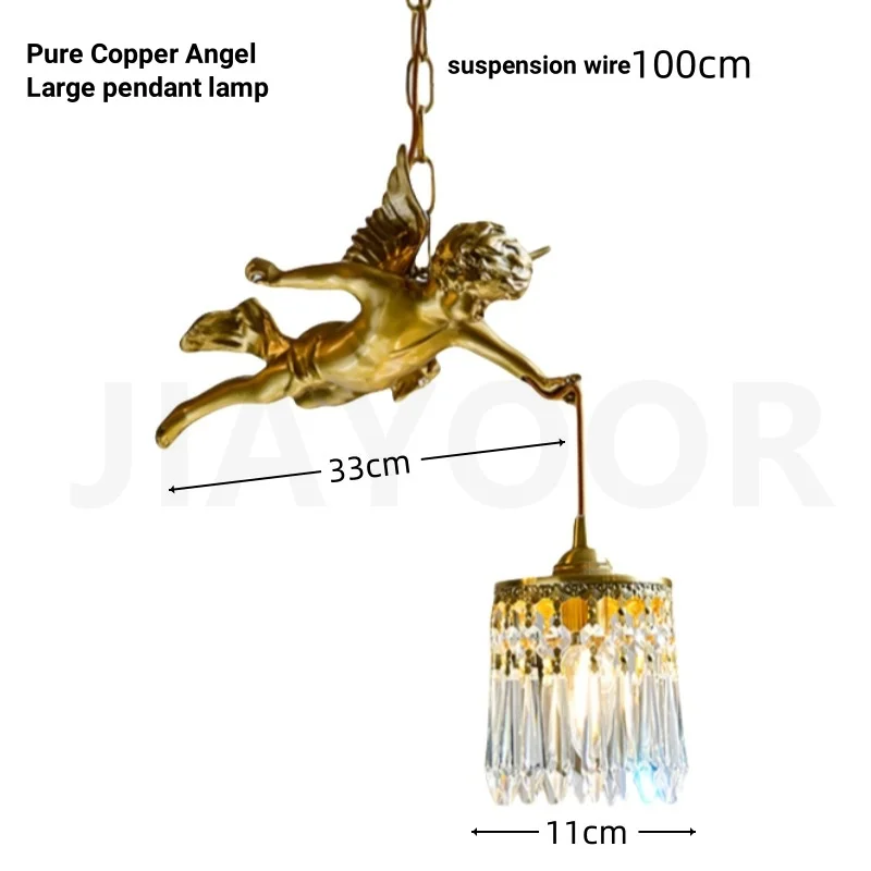 Franse retro koperen engel bloem kristallen wandlamp woonkamer slaapkamer hal veranda balkon bedlampje kristallen kroonluchter LED