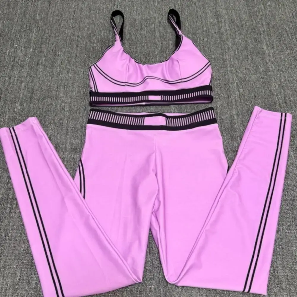 Women Yoga Two Piece Set Fitness Activewear Running Pilates Training Vest and Pants