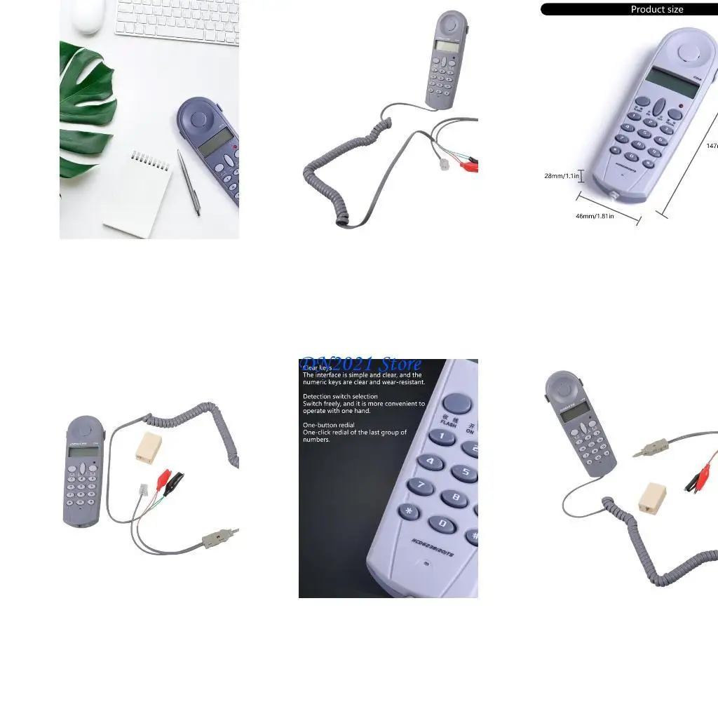 F3KE User Friendly Basic Trimlines Corded Phone with Switchable Dialings
