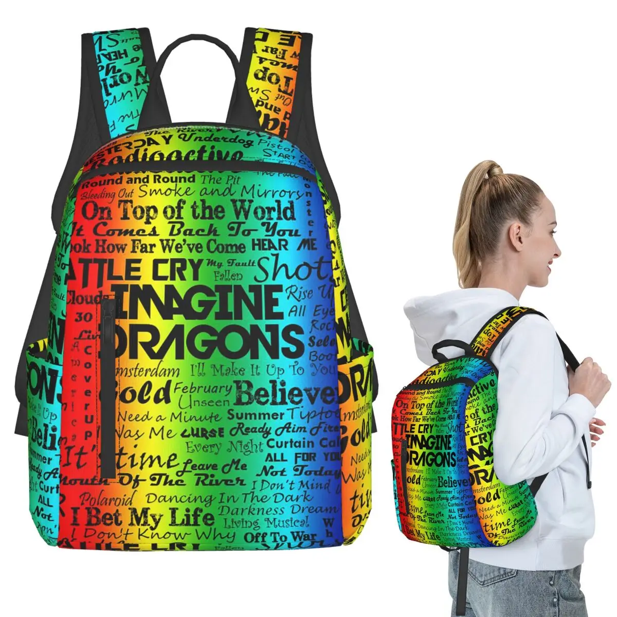 

Imagine Dragons Backpack Student BookBag Kids School Bag Laptop Shoulder Bags Boys Girls