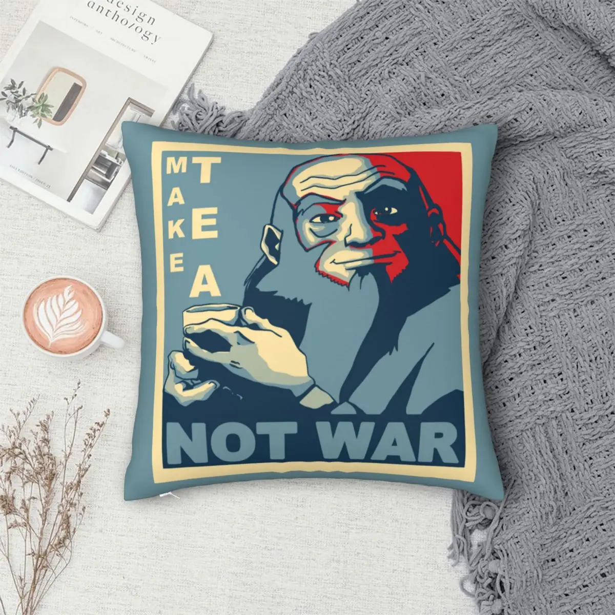 Iroh Avatar The Last Airbender Pillowcase Printed Cushion Cover Decorative Make Tea Not War Throw Pillow Case Cover Home Square