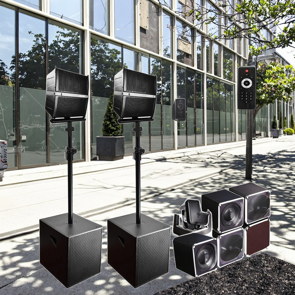 

Professional Audio 3000W 2*12" Active Subwoofer Karaoke Sets BT Sound Box PA Speaker System+Array Line Party System Bocina