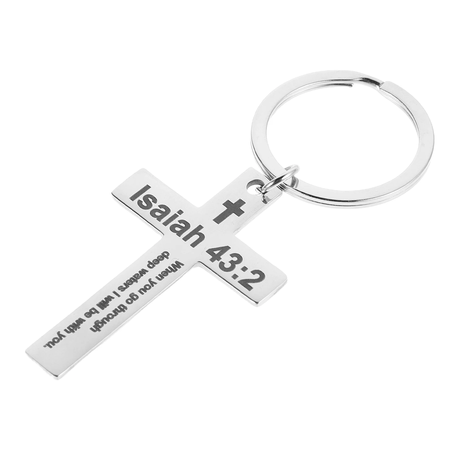 

Cross Keychain Bag Pendant Backpack Pendants Christian Stainless Steel Hanging Ornaments