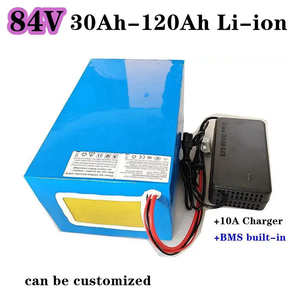 

84v 50Ah 30Ah 40Ah100Ah 60Ah 80Ah lithium ion battery for 5000w inverter motorhome Floor cleaner golf cart + 10A charger