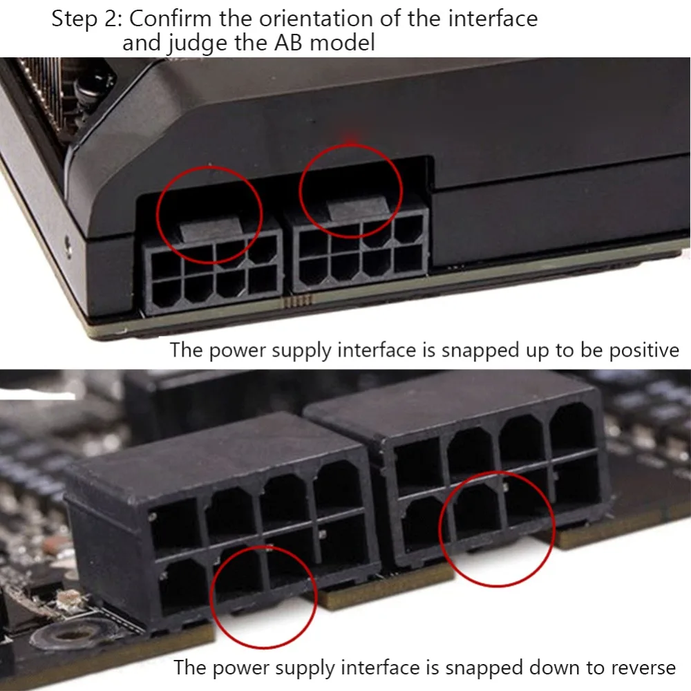 8 Pin 6Pin Steering Joint PCIe 8 Pin Adapter Graphics Power Adapter 180 Degree Angle Connector Graphics Card Connector