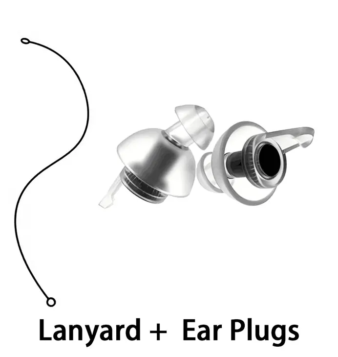 Bouchons d'oreilles haute fidélité anti-bruit avec cordon en silicone, lavables et réutilisables pour musiciens, motards, sommeil, travail, études