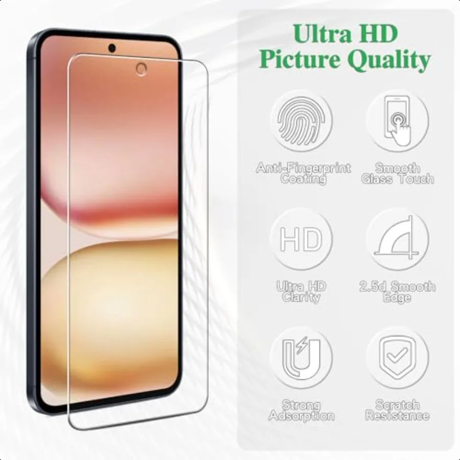3 Pack for Samsung Galaxy A56 5G Screen Protector Fingerprint Unlocked 9H Tempered Glass Film HD Clear Scratch Resistant for Ga