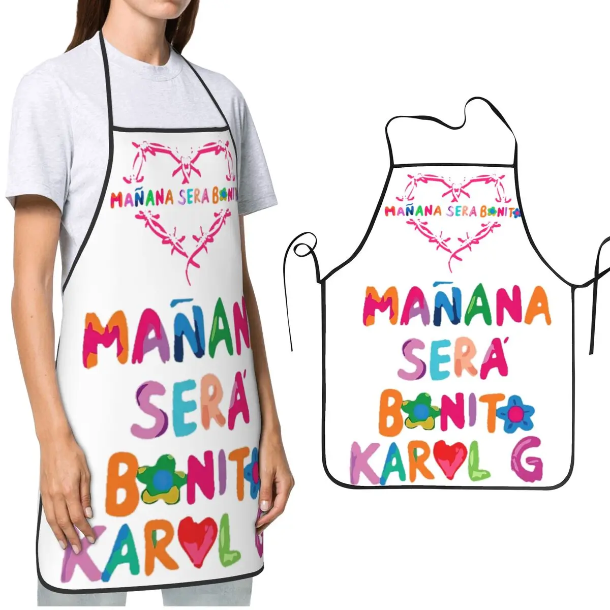 Karol G Manana Sera Bonito Apron Oil & Water Resistant Adjustable Bichota Season Baking Aprons for Men Women Chef Gifts