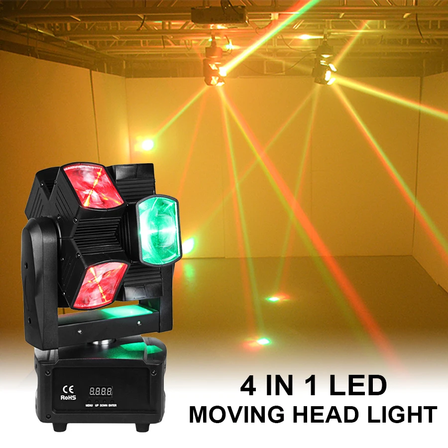 Hot Sell Stage Light DMX LED 8x10W RGBW 4in1 Moving Head Light Hot Wheel Infinite Rotating LED Beam Stage KTV DJ Party Wedding