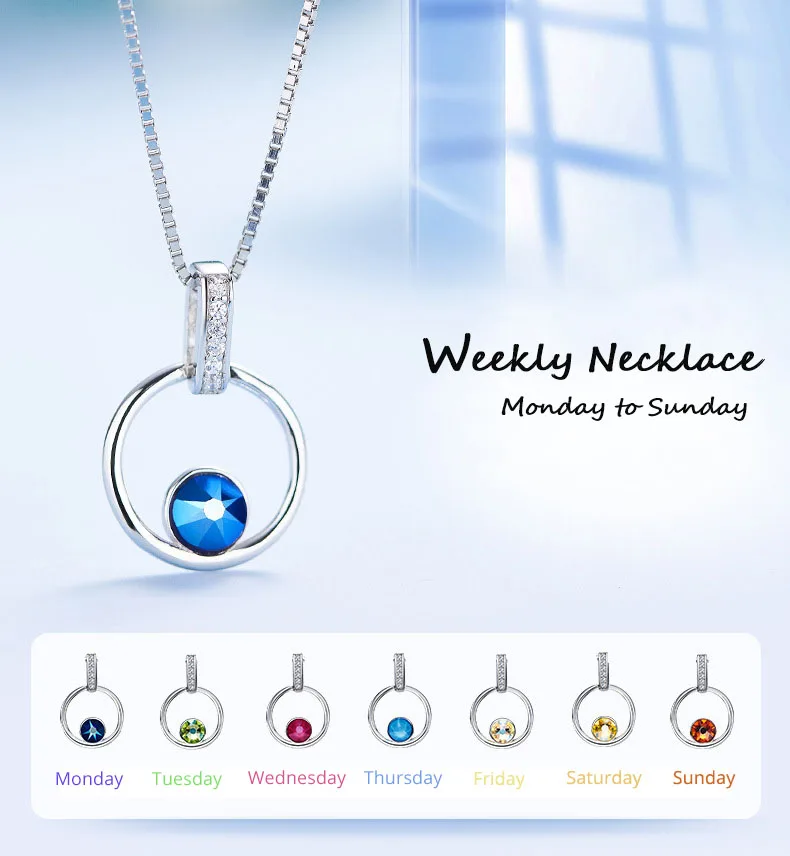 

New Creativity Pendant Circular Necklace Crystals from Austria Silver Color Colorful Jewelry for Women Mothers' Day