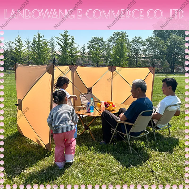 Portable Camping Wind Screen Barrier Waterproof Wind Block for Outdoor Picnic BBQ Fishing Camping