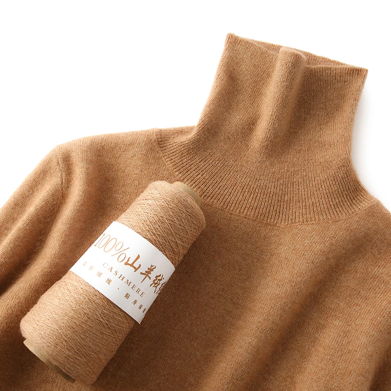 Ladies Sweater Cashmere Sweater Women Wool Turtleneck Knitwears 100% Cashmere Tops Long Sleeve Pullovers Jumpers Female Clothing - Detail 1