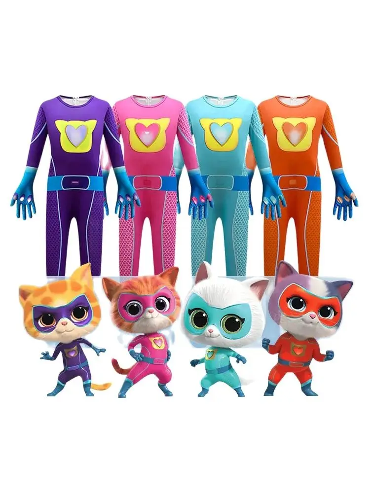 SuperKitties Super Kitties Team Super Cat Tight jumpsuit cosplay costume performance outfit