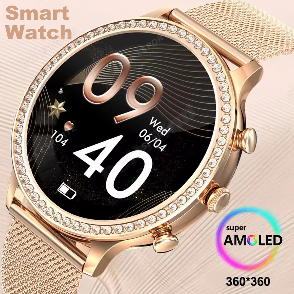 

Модные умные часы для женщин, Bluetooth-вызов, мониторинг здоровья сна, индивидуальный циферблат, спортивные водонепроницаемые умные часы для фитнеса, женский подарок