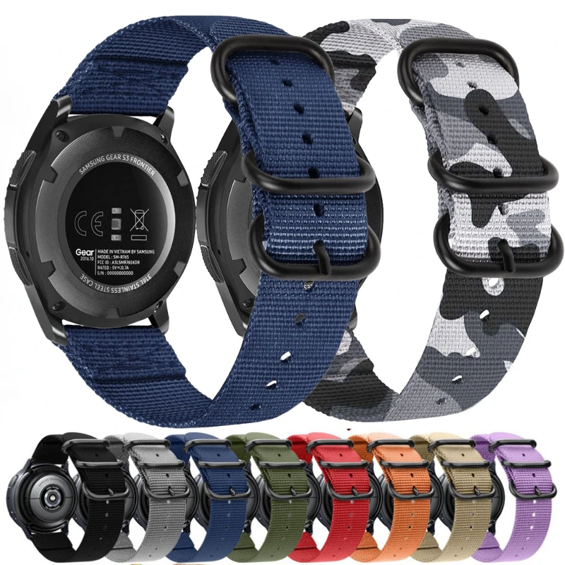 

22mm Nylon Strap For Huawei Watch 4/3 GT4-3-2 Pro Samsung Galaxy Watch 3/S3 Sports Loop Bracelet Belt Amazfit GTR 4/Stratos Band