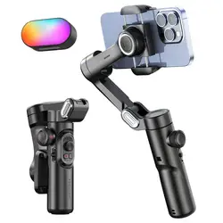 Estabilizador gimbal portátil, rastreamento facial AI inteligente, gravação de vídeo de celular de 3 eixos, telefone PTZ, TikTok, registros de viagem, Fo