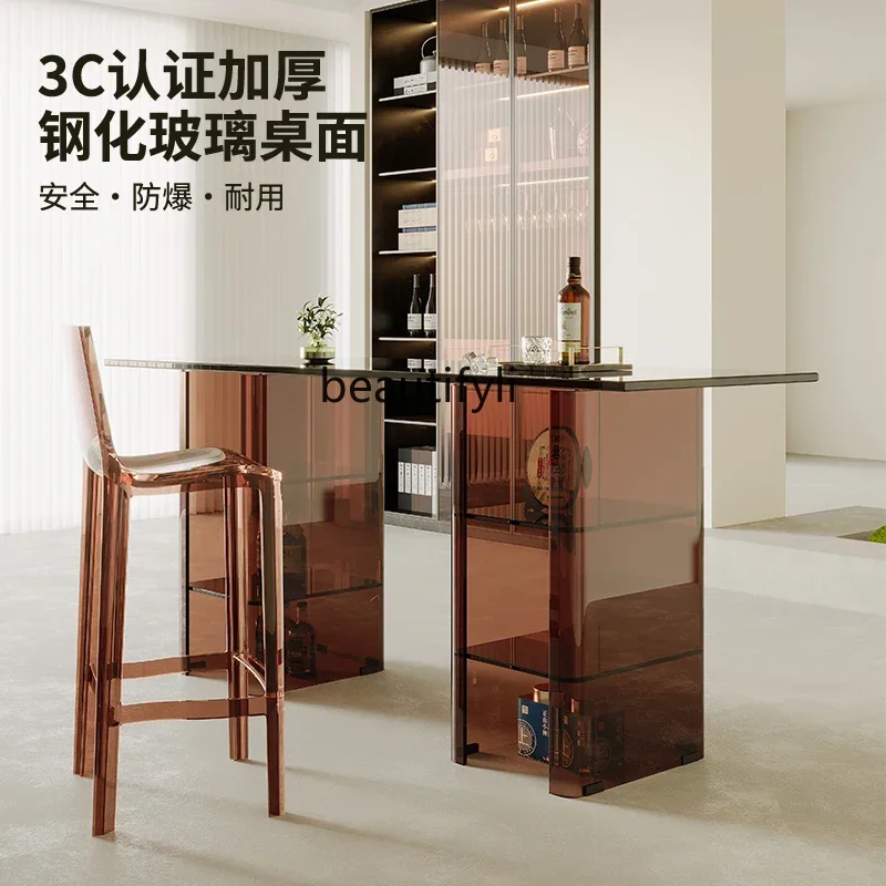 yj32 cqyItalian minimalist bar table, living room partition cabinet, designer home leisure high table