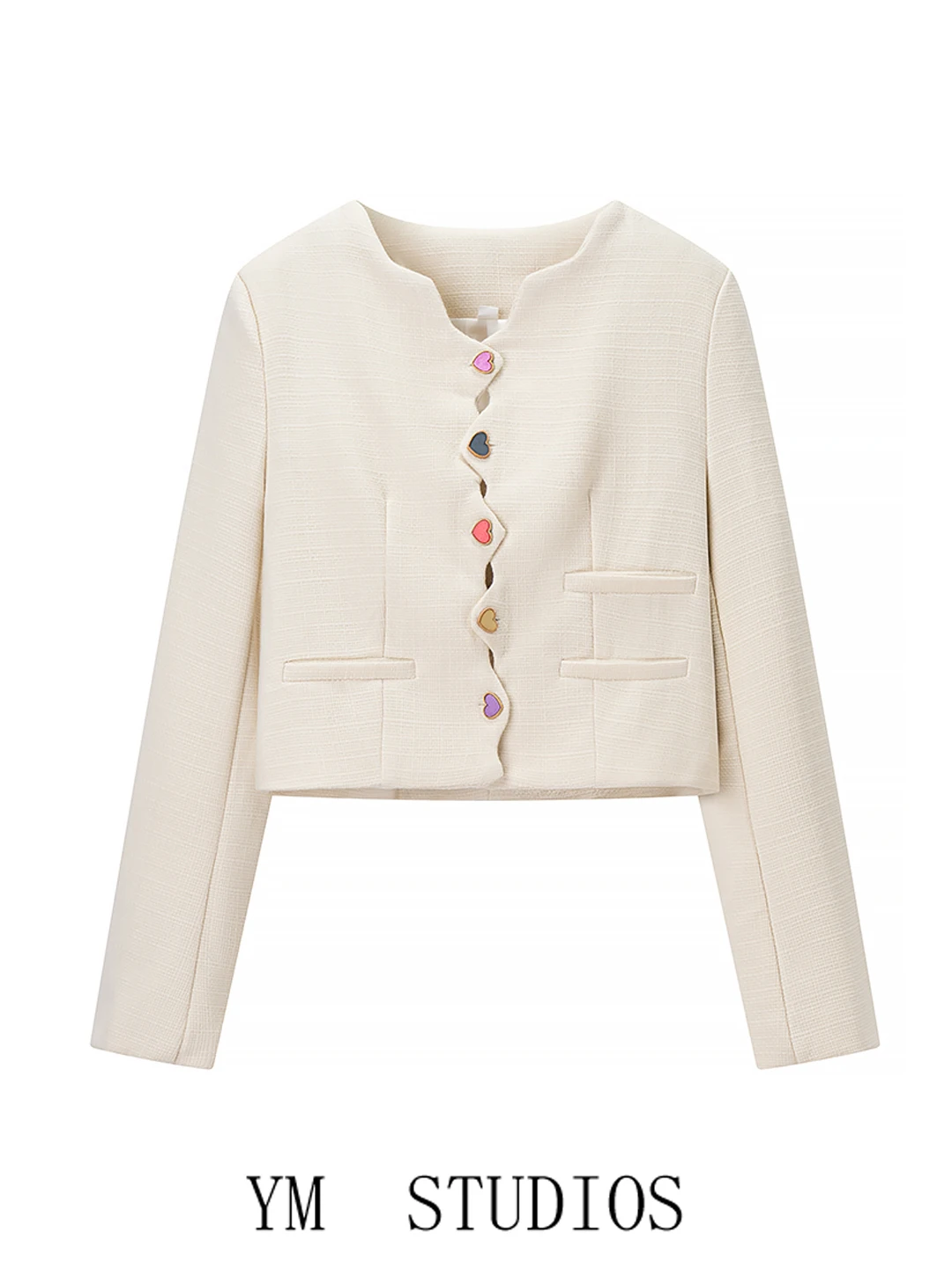 

Women's ort Coat Jaet Button Detail Heart Design Faionable Spring Outerwear Commute Sle Loose Fit Polyester