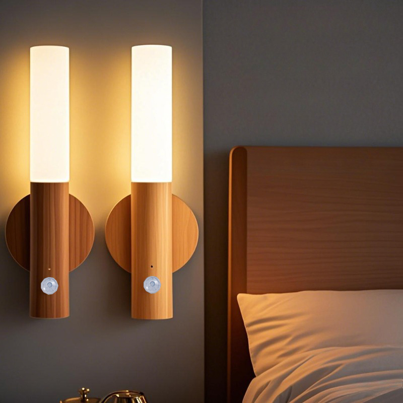1pc Intelligent Human Body Induction Night Light, LED Rechargeable Corridor Cabinet Wall Light, Household Toilet Wall Induction