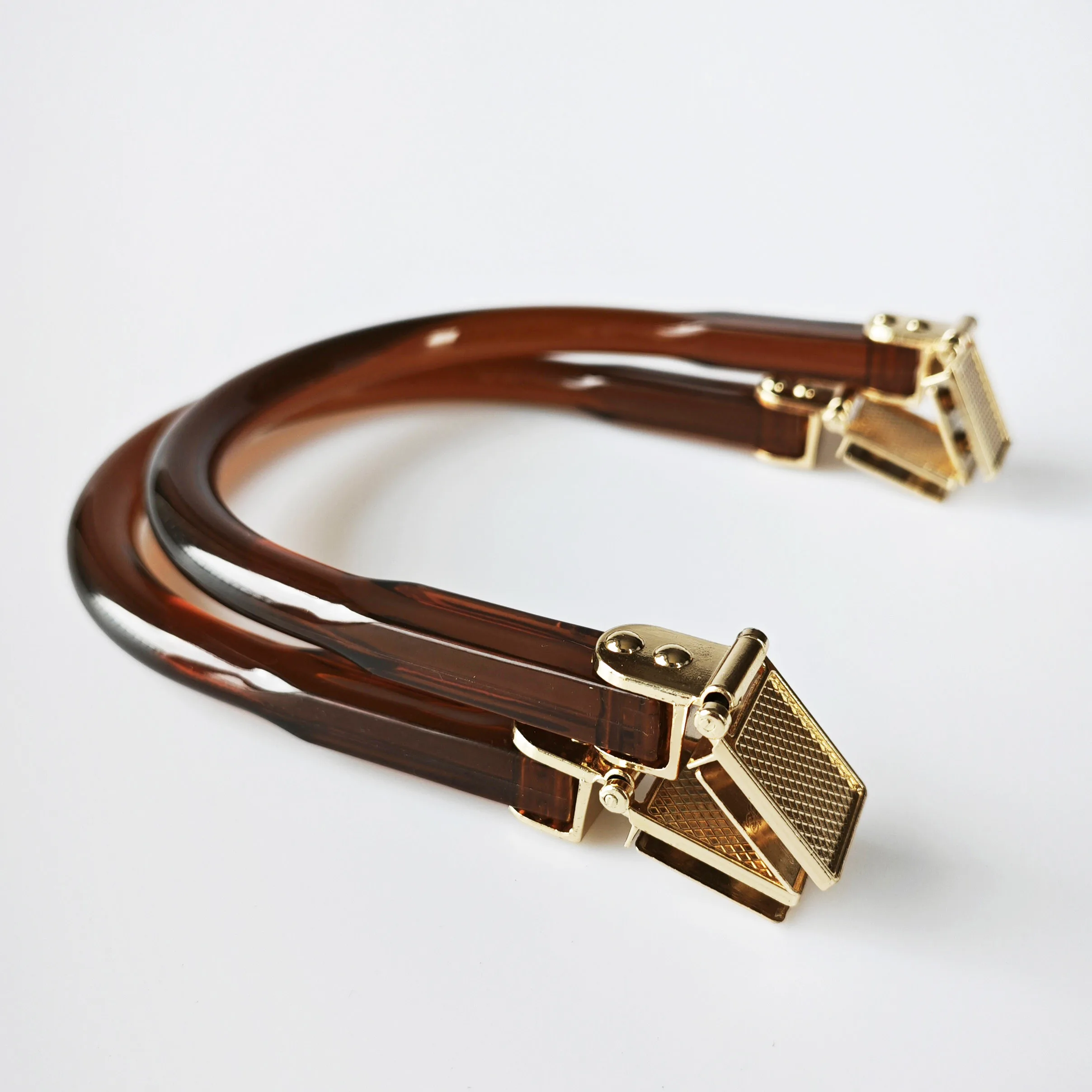 MASTER BLUE 2 Pcs Bag Handles Resin Purses Handles U-Shaped Handbag Handles For Bag Making Golden Metal Buckle