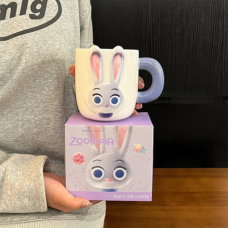 Zootopia Nick Judy Cute Cartoon Couple Ceramic Coffee Cup Kawaii Mug Water Cup Lovely Periphery Adorkable Room Decoration Gift