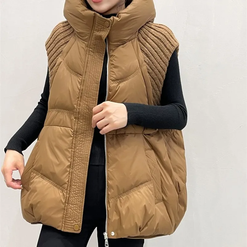 Off-season Plus Size Women's Down Cotton-padded Vest Coat 2025 Autumn Winter Female New Waistcoat Jacket Fashion Overwear