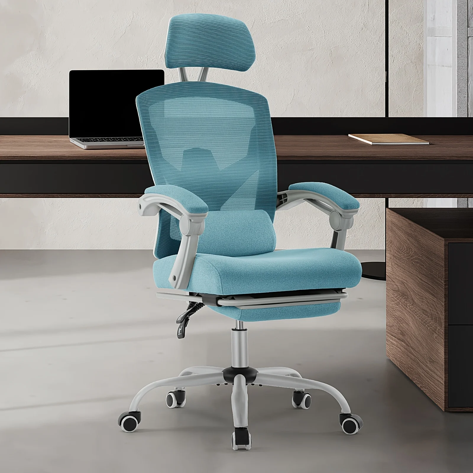 Office Computer Desk and Chair, Adult Comfortable High Back Gaming Chair with Comfortable Waist Support and Wheels