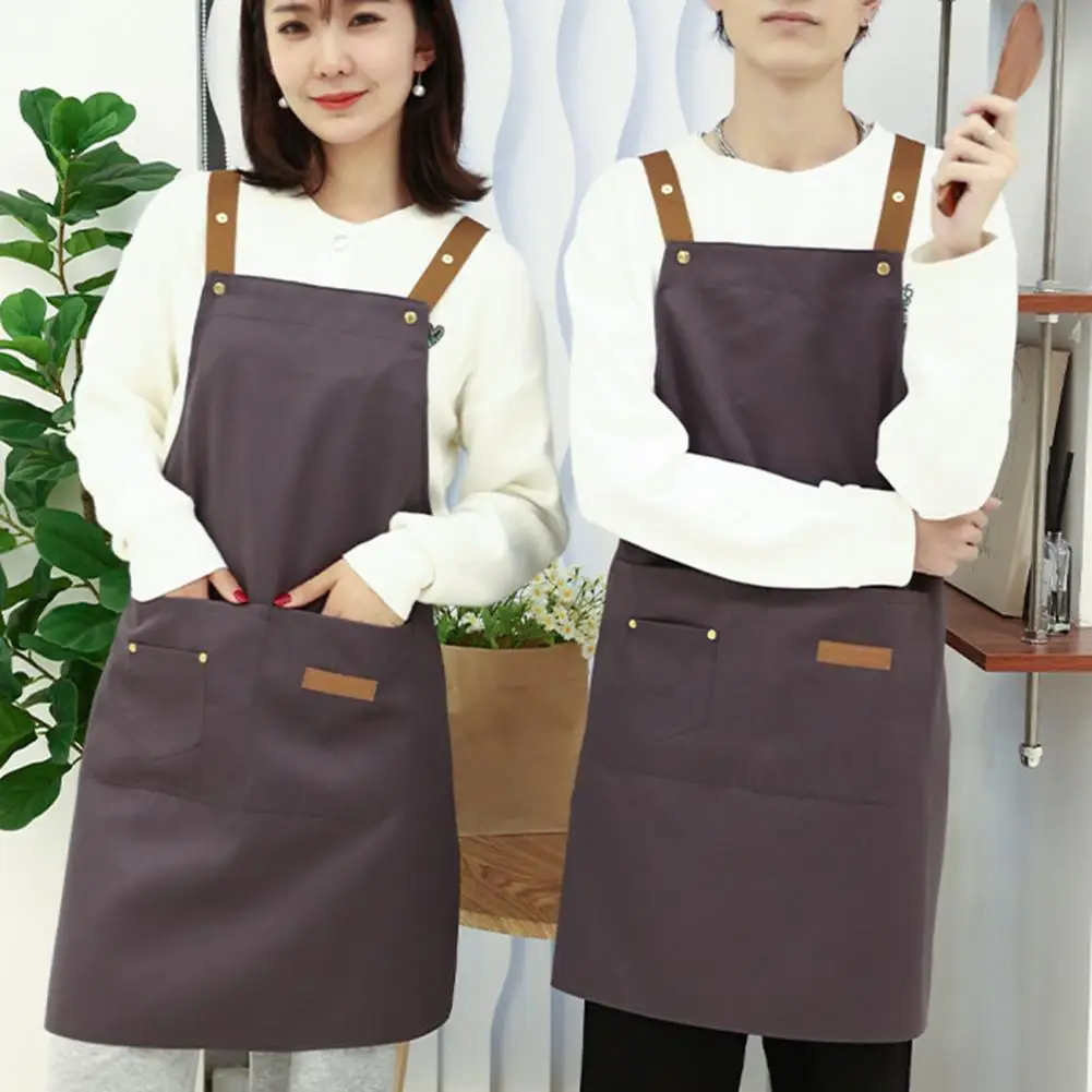 

Waterproof Kitchen Apron For Women/Men with Pocket Adjustable Strap Design Cleaning Apron Cooking Pinafore Kitchen Supplies