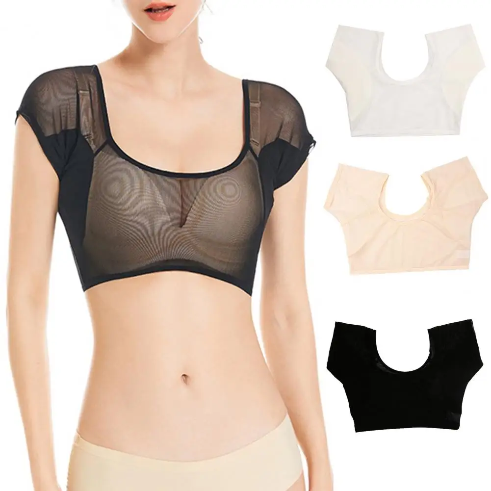 Underarm Sweat Relief Vest Women's Underarm Sweat Vest Transparent Armpit Sweat Proof Shirts Wrap Style Sweat-absorbing Vest