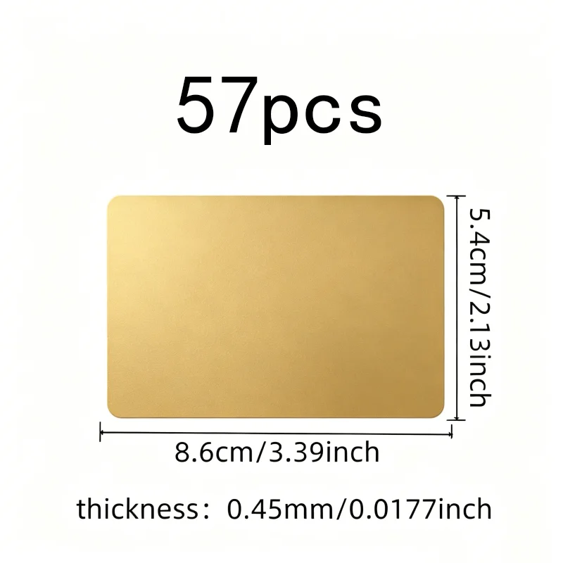 57 pcs 0.45mm Anodized Aluminum Tags for DIY Engraving Projects, Perfect for Laser Marking, Durable Scratch Resistant