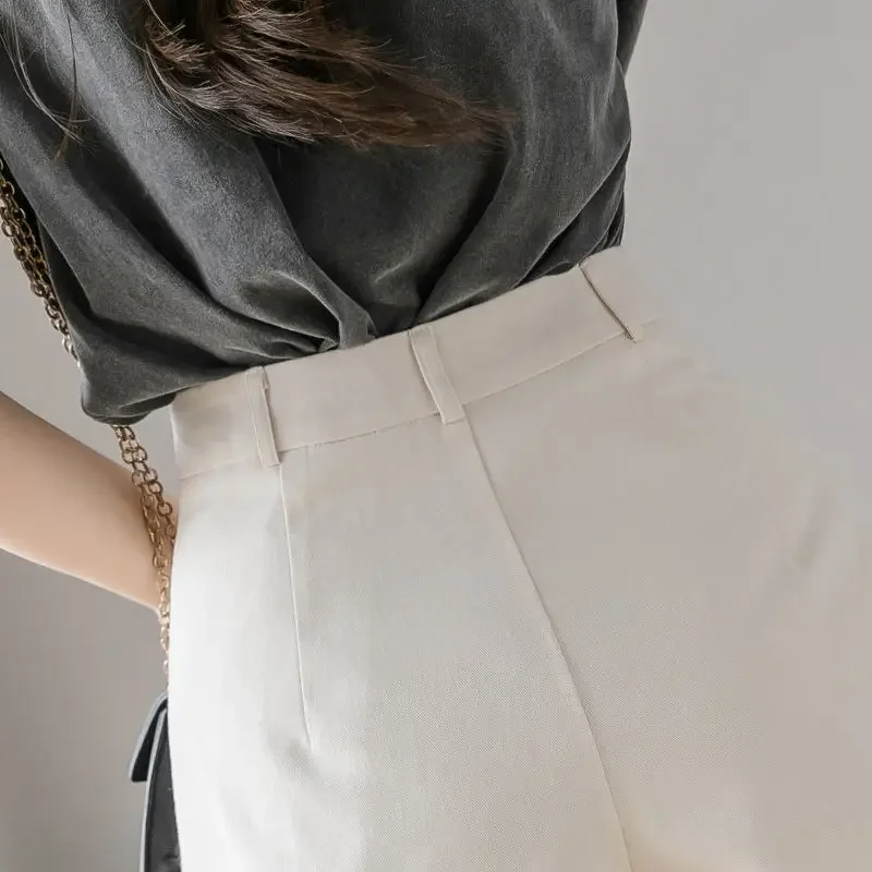 Short Pants for Women To Wear Boxer High Waist Loose Work Womens Shorts Baggy Office Wide Streetwear Aesthetic Trend 2024 Cheap