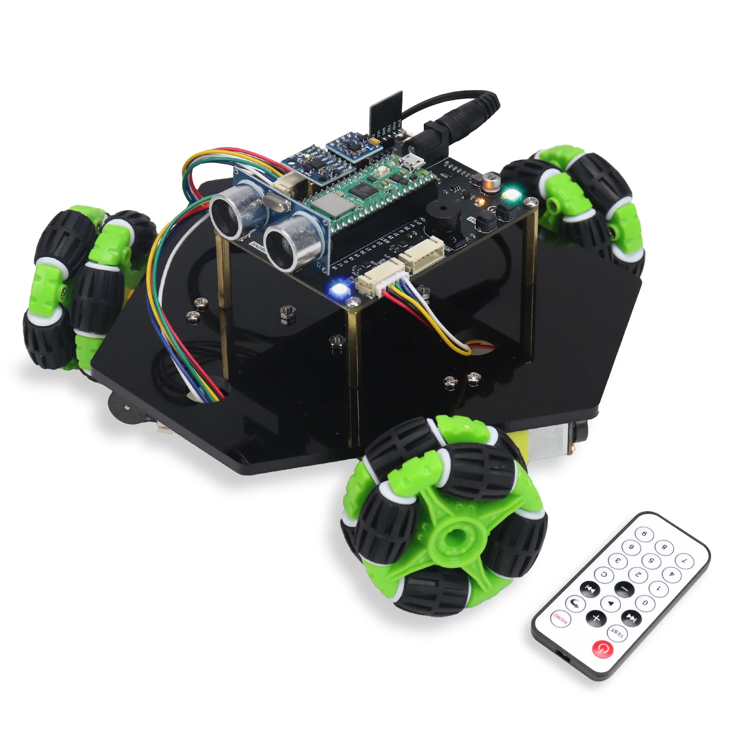 Freenove Omni Wheel Car Kit for Raspberry Pi Pico 1 2 W, 3-wheel and 4-wheel Forms, Accelerometer Module, Compass Module